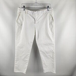 Frank and Eileen Pants Women 10 White Wicklow Italian Chino Cropped (32x24) USA